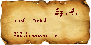 Szoó András névjegykártya
